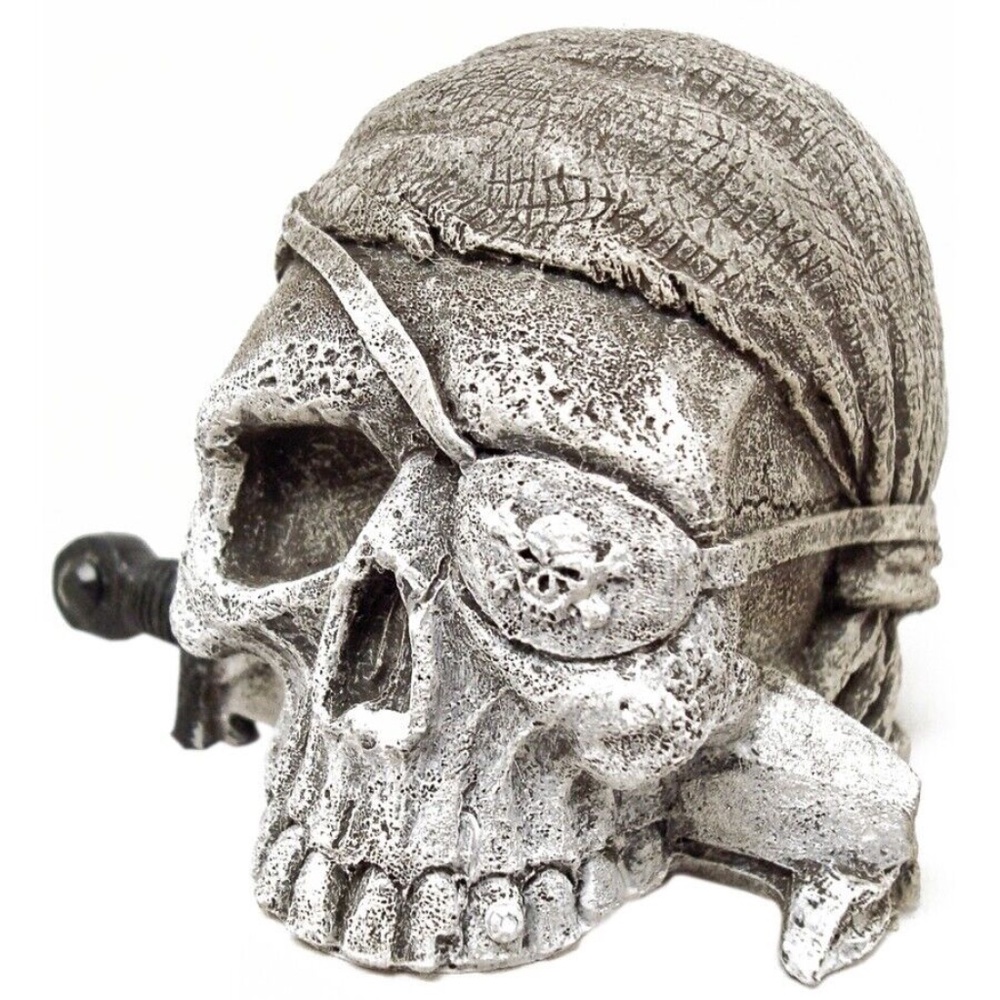 Blue Ribbon Pet Mini Pirate Sunken Skull Aquarium Ornament Tiny Aquatic 2 Inch